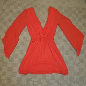 Arden B Flutter Sleeve Mini Dress